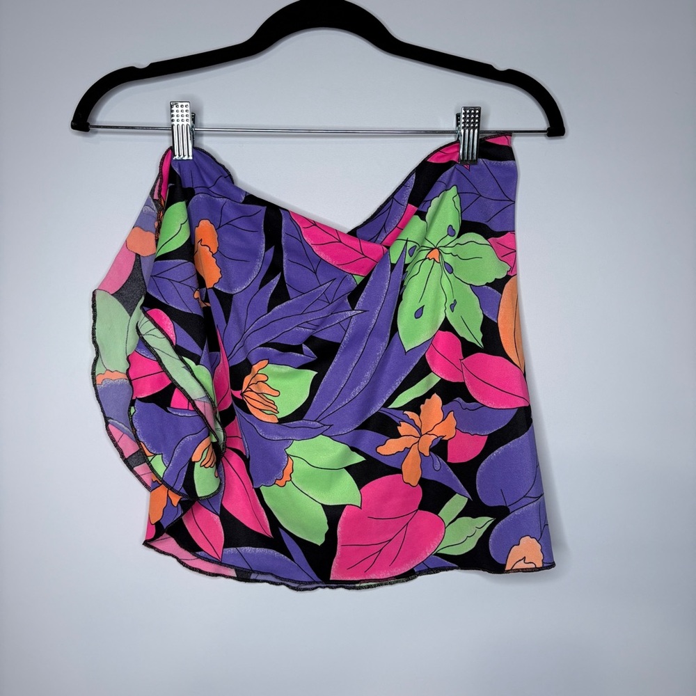 Neon Floral Swim Skirt Wrap One Size